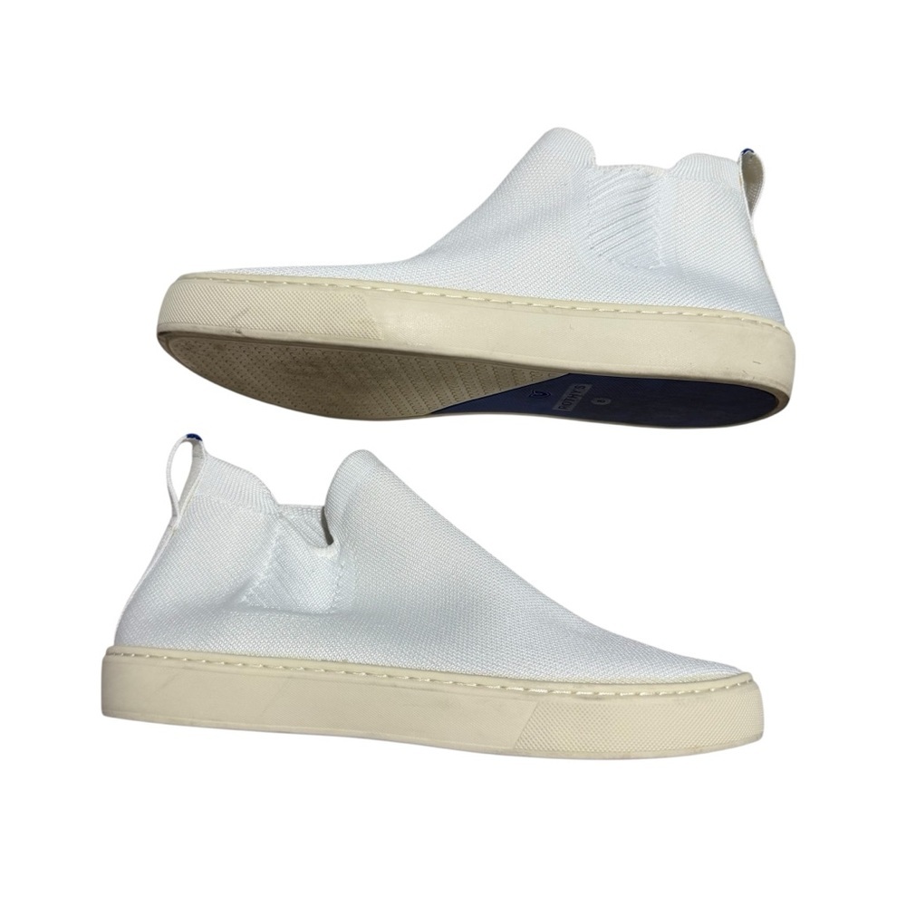 Rothy’s The Chelsea Boot Bright White Knit Fabric Pull On Sneaker Size 8 - Picture 7 of 10